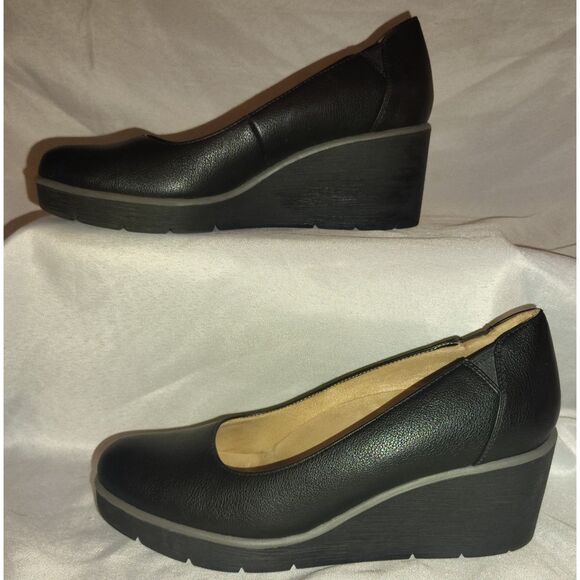 Naturalizer SOUL About Time Wedge Black Size 8.5M Pump Orthopedic Arch Support - Picture 1 of 11